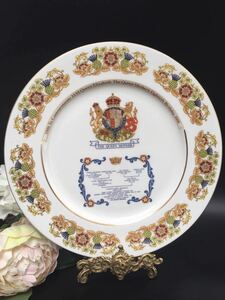 英国ヴィンテージ ◆ 英国王室 ロイヤルファミリー ◆ クイーンマザー 飾り皿 絵皿