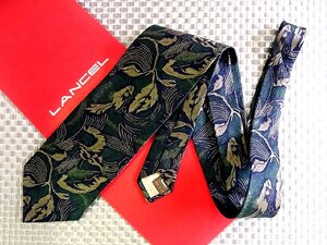 ♪34351D♪状態並品【刺繍 葉っぱ 植物 柄】ランセル【LANCEL】ネクタイ