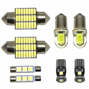 トヨタ ハイラックスサーフ 180系 185系 後期 T10 LED ウェッジ球 室内灯 ナンバー灯 ルームランプ ホワイト 8個セット 車検対応