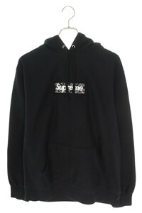 シュプリーム パーカー 19AW Bandana Box Logo Hooded Sweatshirt サイズ:L バンダナボックスロゴプルオーバーパーカー 中古 OM10