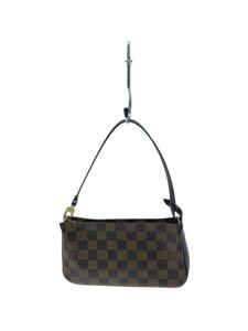 LOUIS VUITTON◆ポシェット・アクセソワール_ダミエ・エベヌ_BRW/PVC/BRW/総柄