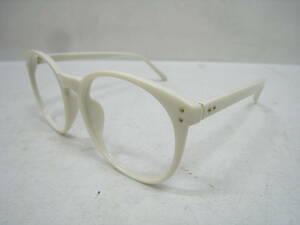 新品 ラウンド メガネ 2909 伊達眼鏡 めがね 2点金具 丸眼鏡 白 ホワイト