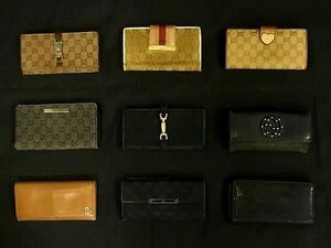 1円 GUCCI グッチ GG柄 ジャッキー 等 ラウンドファスナー 二つ折り 長財布 ウォレット レディース メンズ 9点セット まとめ売り DA8694