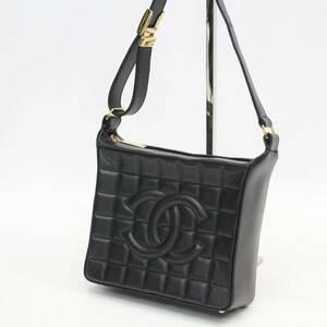 356)【1円スタート♪/美品】CHANEL シャネル チョコバー ココマーク ラムスキン ワンショルダーバッグ ハンドバッグ