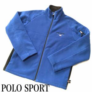 POLO SPORT ラルフローレン フリース フルジップ ジャケット L ブルー 90s 90年代 プルオーバー ポロスポーツ ブルゾン アクティ21 美品 