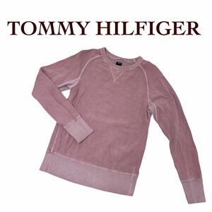 a22 人気♪ TOMMY HILFIGER トミーフィルフィガー トレーナー 上着 トップス ピンク系 スウェット 長袖 メンズ サイズS ♪