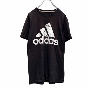 adidas 半袖 プリント Tシャツ S ブラック アディダス スポーツ 古着卸 アメリカ仕入 a507-6423