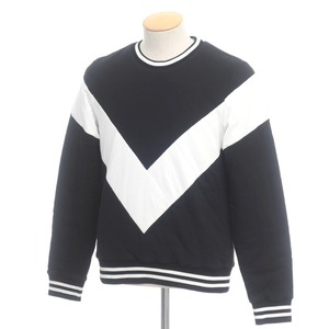 【中古】バルマン BALMAIN コットン 中綿入り キルティング スウェット ブラックxホワイト【サイズXS】