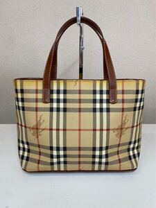 BURBERRY バーバリー ハンドバッグ チェック柄 トートバッグ PVC レザー シャドーホース バッグ ノバチェック