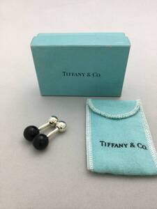 TIFFANY&Co.　ティファニー　ダンベルモチーフ　オニキス　カフス　シルバー　アクセサリー　925【B917332】