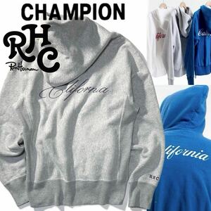 【Champion for RHC】稀少◎!!RHC ロンハーマン REVERSE WEAVE zip hoodie チャンピオン別注 リバースウィーブカリフォルニアロゴ パーカー