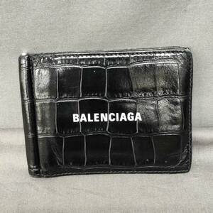 060913　276194　BALENCIAGA　バレンシアガ　マネークリップ　二つ折り　ブラックカラー　財布　ウオレット　ファッション小物　