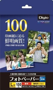 L判100枚 フォトペーパー光沢紙L判100枚 超厚手強光沢 JPEC-L-100