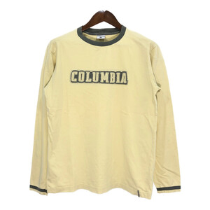 Columbia コロンビア ロゴ 長袖Ｔシャツ アウトドア イエロー (メンズ M) 中古 古着 Q9691