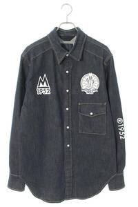 モンクレールジーニアス Moncler Genius CAMICIA サイズ:S ロゴプリントデニム長袖シャツ 中古 BS99