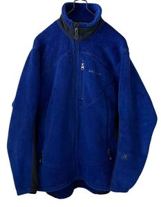 名作!! 希少!! USA製 00s PATAGONIA R2 パタゴニア フリース ジャケット ネイビー ポーラテック size S MADE IN USA