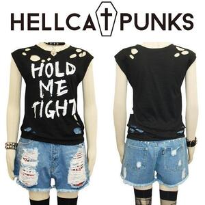 【 HELLCATPUNKS 】ダメージショートパンツ ヘルキャットパンクス S