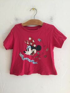 【送料無料】中古 UNIQLO ユニクロ kids Disney ディズニー ミニー Tシャツ レッド サイズ120