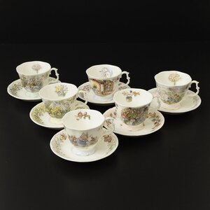 ◎516887 美品 Royal Doulton ロイヤルドルトン ブランブリーヘッジ カップ&ソーサー 6客セット 春・夏・秋・冬・バースデー・ウェディング