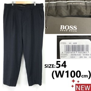 タグ付新古品★ヒューゴボス/HUGO BOSS★100％ウール/秋冬スラックスパンツ【size54(W100cm/股下75cm/濃紺】ズボン/Pants/Trouser◆pBH906