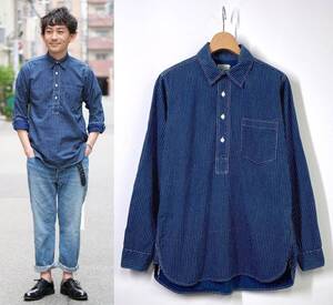 WAREHOUSE DUCK DIGGER ウエアハウス Lot 3024 WIDE AWAKE SHIRTS PULLOVER ドット ウォバッシュ プルオーバーシャツ 36 インディゴ DA5138