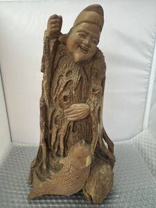 置物 木彫り オブジェ 木製 骨董品 七福神 アンティーク　　　希少　