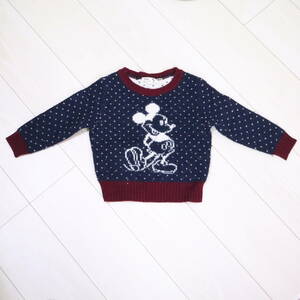 ■UNIQLO KIDS ユニクロ キッズ MICKEY STANDS ユニクロ×ディズニー ミッキー スタンズ セーター 長袖 男の子用 100サイズ 152-403537