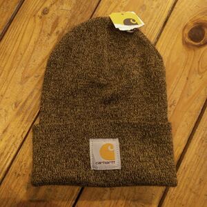 新品 Carhartt カーハート ニットキャップ ユニセックス フリーサイズ ブラック 帽子 ワンポイント アクリル タグ付き未使用品 A1451