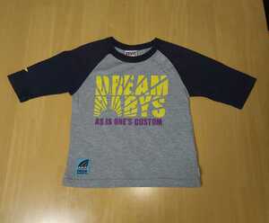 DREAMBABYS 90サイズ　5分丈　Tシャツ　肩ボタン　グレー×ネイビー