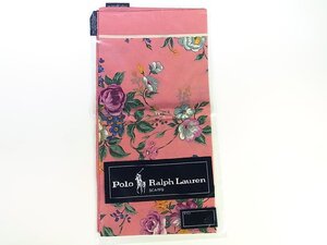 ②◆未使用◆RALPH LAUREN/ラルフローレン◆シルク スカーフ 大判 ショール◆約 87cm～90cm/1辺◆ピンク/黄/青/緑◆花柄/ボタニカル◆