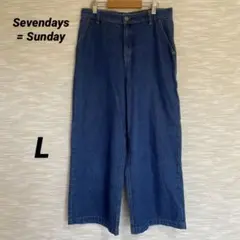 （A0387）Sevendays = Sunday ワイドパンツ（L）バギー