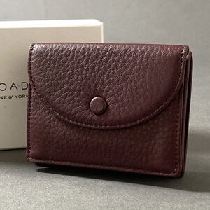 f28-10 《未使用保管品》 OAD NEW YORK オーエーディー ニューヨーク Leather Mini Wallet レザーミニウォレット バーガンディ レザー