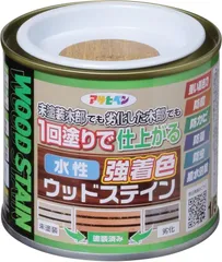 アサヒペン 塗料 ペンキ 水性強着色ウッドステイン 1/5L パイン 水性 木部用 1回塗り 高い隠ぺい性 低臭 はっ水性 防カビ 防虫 防腐 防藻 日本製