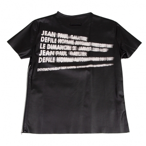 ジャンポールゴルチエ オムJean Paul GAULTIER HOMME サイドジップカウレザーTシャツ 黒48 【メンズ】