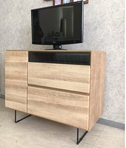 ナチュラル シンプルテイスト 90㎝ ミドルテレビボード ナチュラル素材。 国産 北欧風　テレビボード　キャビネット　脚付き