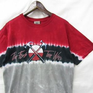 90s タイダイ柄 サイズ M LIQUID BLUE ロック バンド ツール プリント Tシャツ PINK FLOYD THE WALL ボーダー 古着 ビンテージ 2J2810