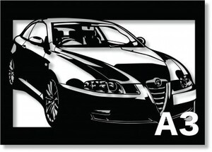 アルファロメオ(Alfa Romeo) GT 2.0JTSの切り絵　【A3サイズ】[C3-128]