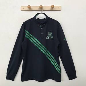 adidas GOLF アディダス ゴルフ メンズ 大きめサイズ 長袖速乾ポロシャツ ワッペン付き 美品 size O/XG