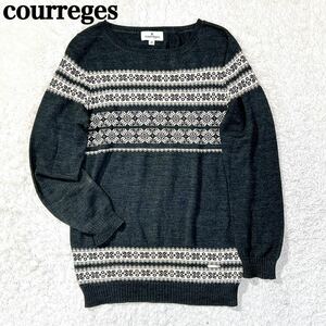 courreges クレージュ プルオーバー ニット ノルディック 38 M レディース C52427-53