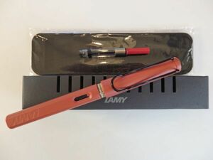 ◆【送料210円】LAMY　ラミー　サファリ　2021年限定色　テラレッド万年筆　ペン先：EF　コンバータ、ペンシース附属　