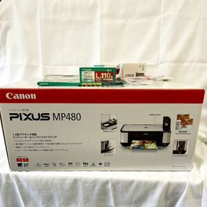 ①【未開封】Canon キャノン インクジェット複合機MP480 PIXUS プリンター　付属品あり