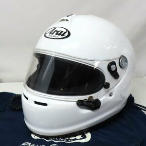 【中古美品】Arai アライ GP-6S 四輪用 フルフェイスヘルメット Mサイズ ホワイト FIA 自動車 カート レース カー