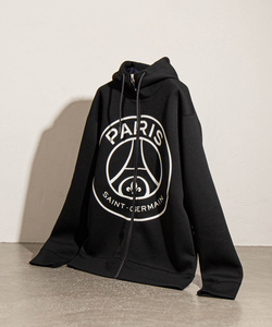 「PARIS SAINT-GERMAIN」 ジップアップパーカー M ブラック メンズ