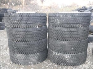 送料無料●東北 関東限定 鉄ホイール 8H-275 8本 8～9分山 ダンロップ 245/70R19.5 136/134j 19.5インチ●34097