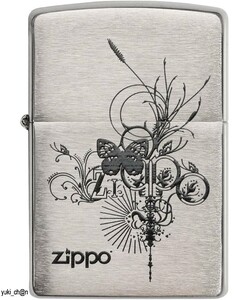 ZIPPO ジッポー ライター 蝶/チョウ ブラッシュクローム/つや消し 和柄 和風 NIHON NIPPON 日本風