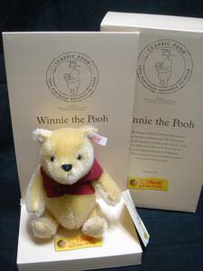 レア!新品*未使用*steiff 75th Anniversary Winnie Pooh Bear シュタイフ ディズニー くまのプーさん 75周年記念 18cm Disney 即決