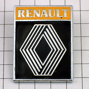 ピンバッジ・ルノー車ロゴ黄色の社名 RENAULT FRANCE◆フランス限定ピンズ◆レアなヴィンテージものピンバッチ