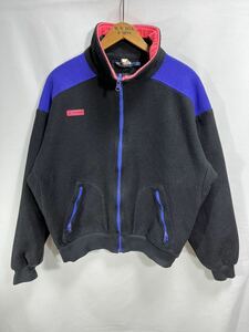 ■ 90s ９０年代 ビンテージ USA製 Columbia コロンビア Sportswear ワンポイントロゴ フルジップ フリース ジャケット サイズL アメカジ■