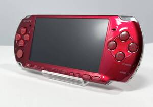 PSP-3000　メタリックレッド　カスタムボディー　動作良好