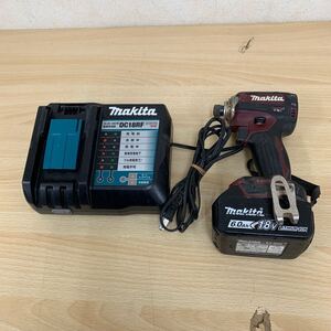 中古品 マキタ makita 充電式インパクトドライバ 18V TD171D オーセンティックレッド バッテリー・充電器付き 工具・電動工具